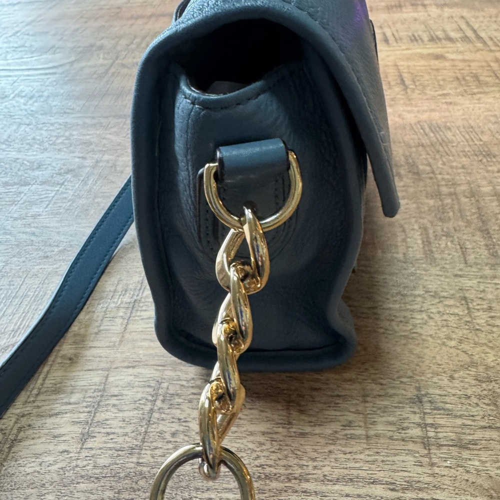 Michael Kors Margot Blue Crossbody Bag with Gold Accents - Picture 7 of 13